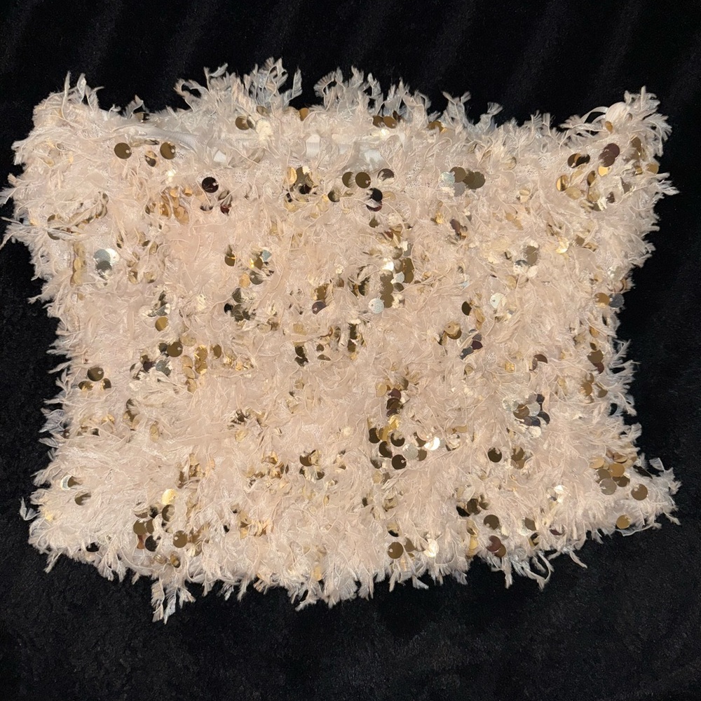 Sequin Feathered Cropped Shirt